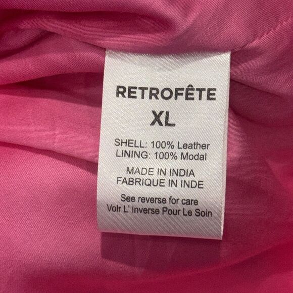 NWT Retrofete Kimora Crocodile Embossed Leather Mini Dress XL Revolve Pink - Picture 14 of 15